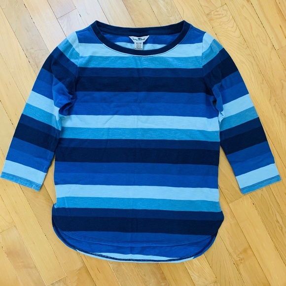 Tommy Bahama Tops - Tommy Bahama Blue Stripe 3/4 Sleeve Top XS